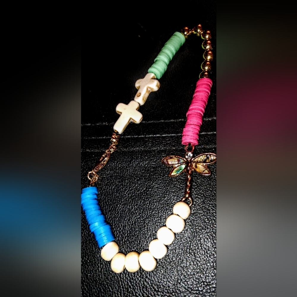 🐉 dragonfly/cross✝️ anklet